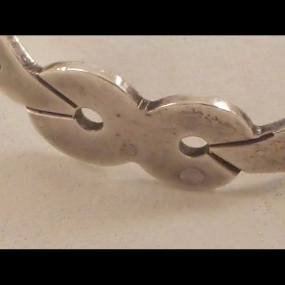 Alicia 925 Mexican Artisan Silver Cuff Bracelet With Orange Colored Stone - Picture 2 of 8